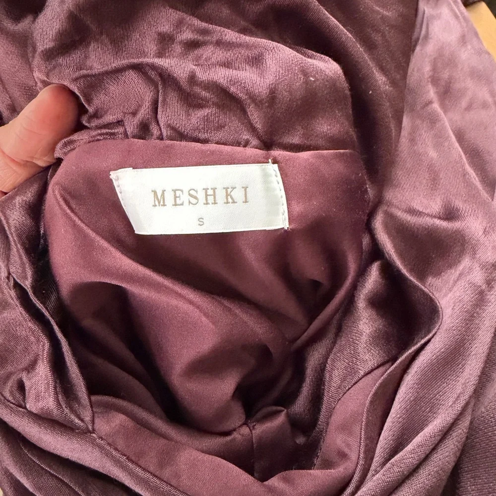 Meshki Deep Brown Satin Maxi Dress - Picture 12 of 12